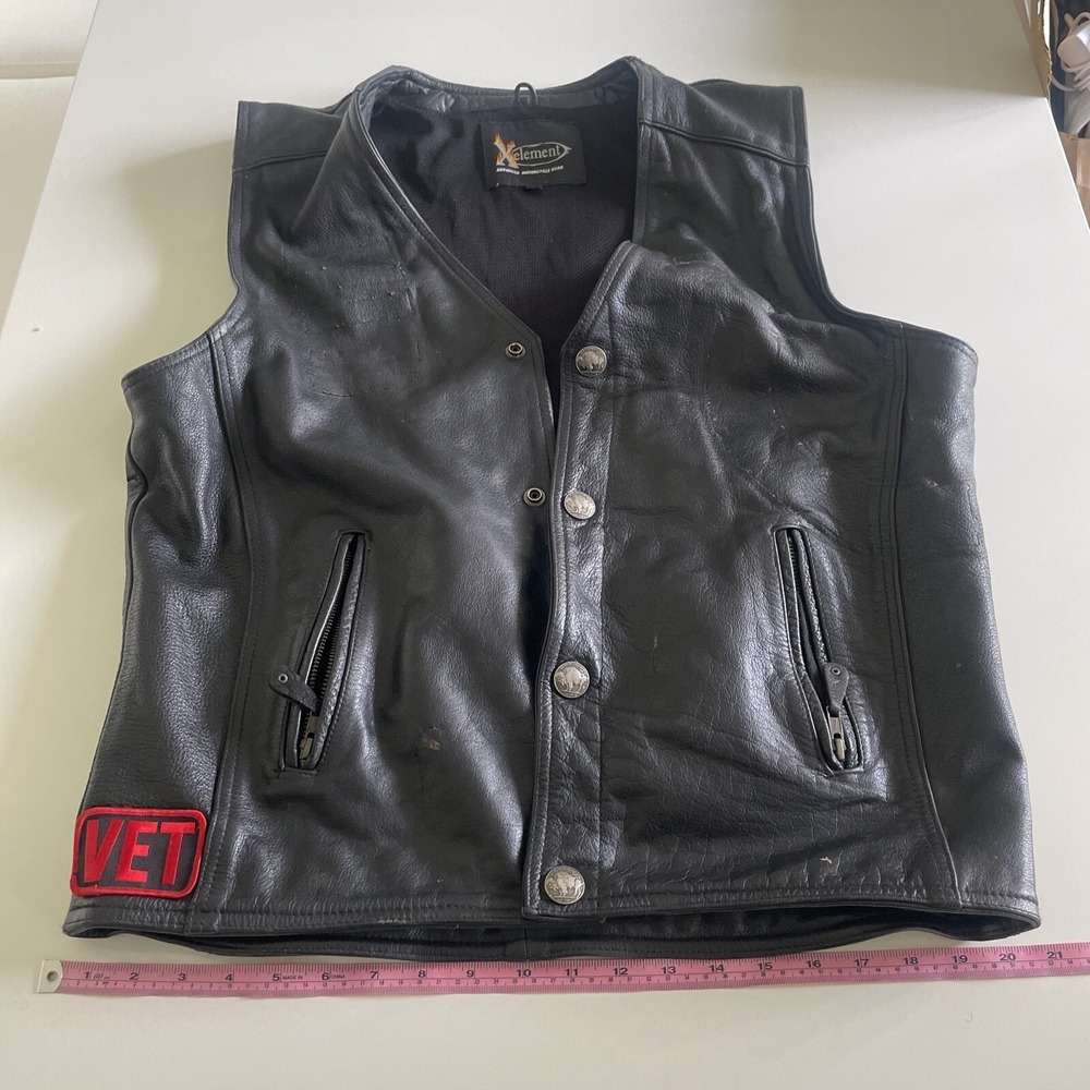 Xelement Jacket Mens Black Leather Advanced Motorcycle LARGE